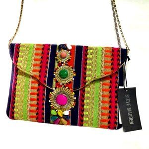 STEVE MADDEN Women's Bzada Multi-Color Strip Envelope Clutch/Crossbody